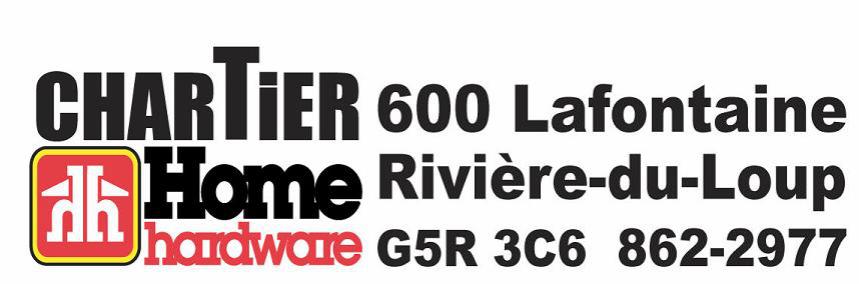 Bon d’achat de 50$ chez Chartier Home Hardware