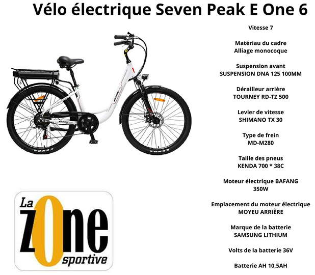Vélo Electrique Seven Peak E One 6 (La Zone Sportive Inc.)
