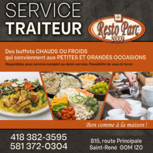 Un bon d'achat de 25$ au Resto Parc 2000 de Saint-René