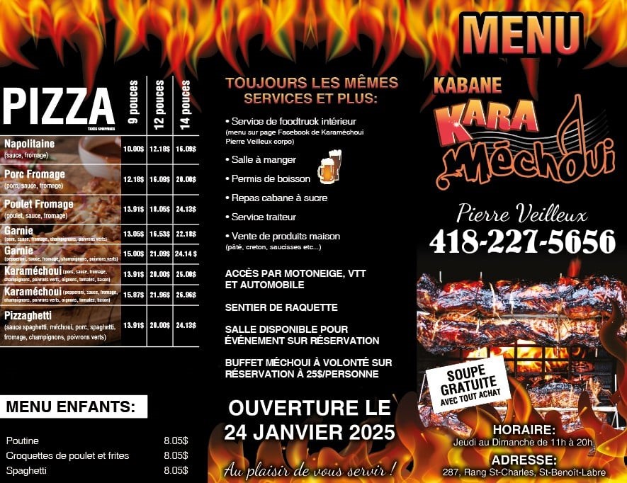 Bon d'achat de 40$ chez Karaméchoui Pierre Veilleux de Saint-Benoît-Labre