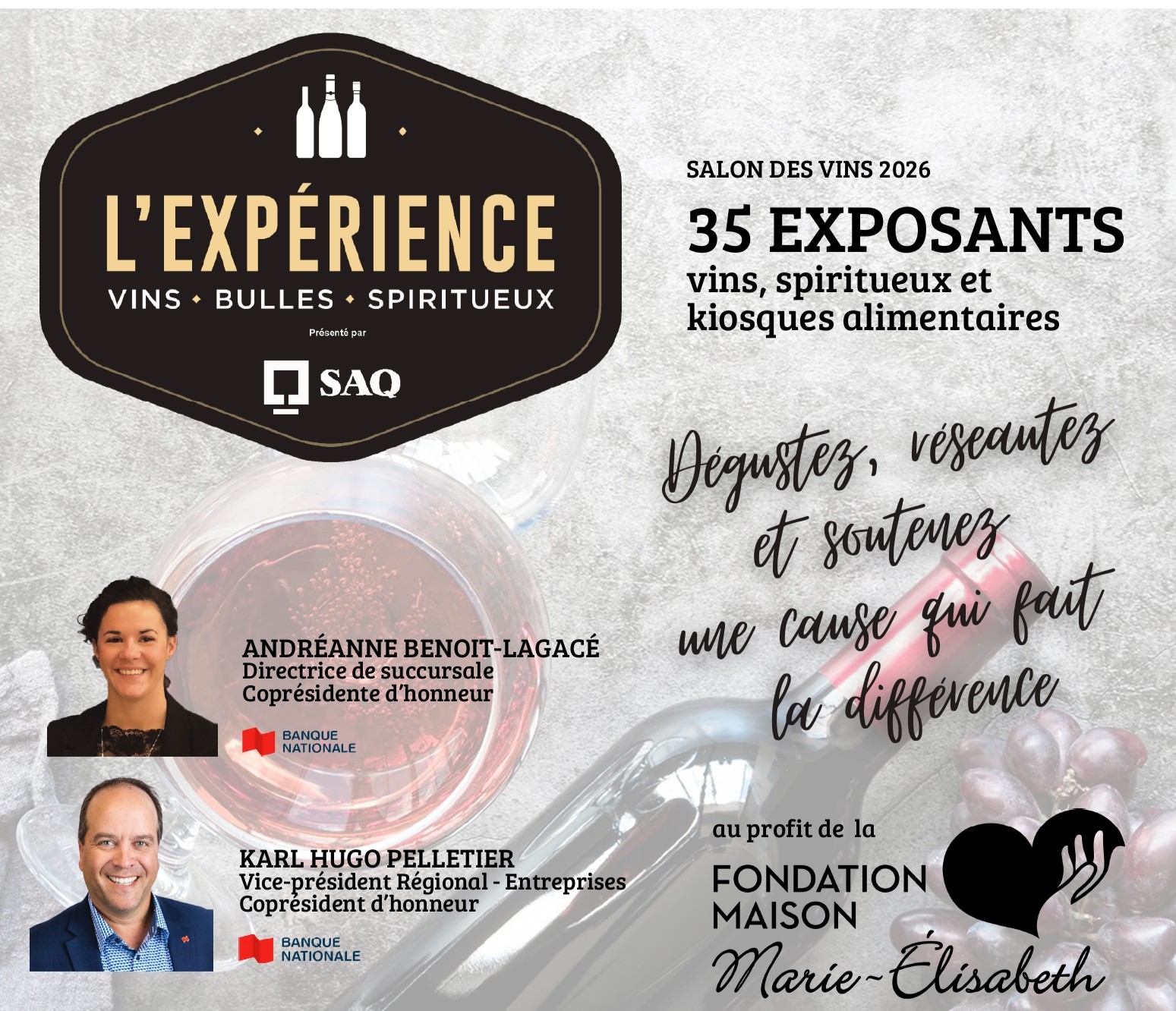 Une entrée pour le Salons des vins L’Expérience | Vins | Bulles | Spiritueux