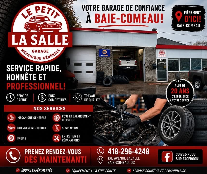 Une heure de mécanique générale au Garage Le Petit Lasalle de Baie-Comeau