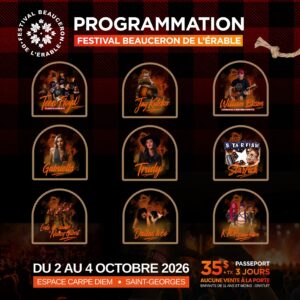 Une admission générale (12 ans et plus) pour les trois jours du Festival Beauceron de l'érable de Saint-Georges